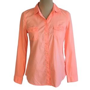 Old Navy Neon Peach Button-Down Shirt, Women's XS